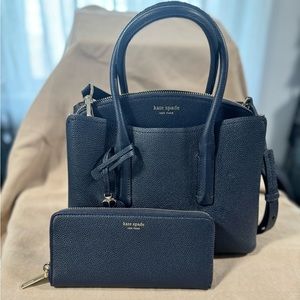 Kate Spade Blue Margaux Medium Satchel with Continental Wallet